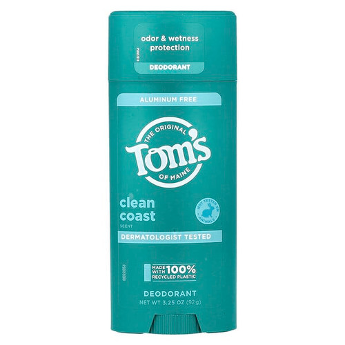 <img alt="Toms of Maine, Aluminum Free Deodorant, Clean Coast, 3.25 oz (92 g)" title="Toms of Maine, Aluminum Free Deodorant, Clean Coast, 3.25 oz (92 g),827854005926"