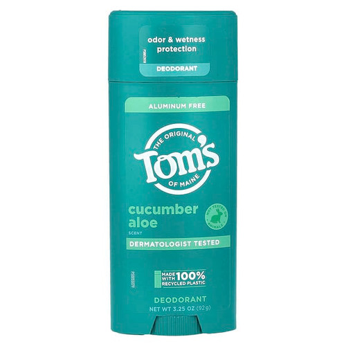 <img alt="Toms of Maine, Aluminum Free Deodorant, Cucumber Aloe, 3.25 oz (92 g)" title="Toms of Maine, Aluminum Free Deodorant, Cucumber Aloe, 3.25 oz (92 g),827854005827"
