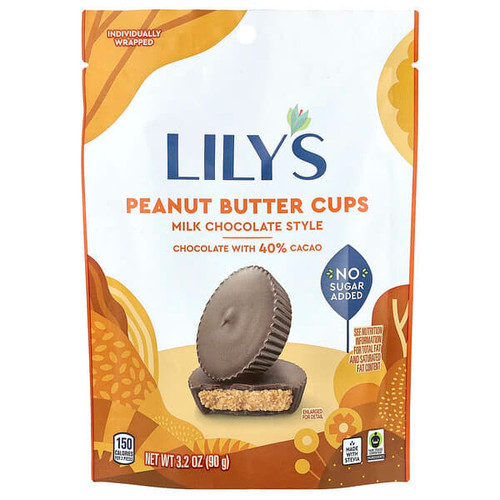 <img alt="Lilys Sweets, Milk Chocolate Style, Peanut Butter Cups, 3.2 oz (90 g)" title="Lilys Sweets, Milk Chocolate Style, Peanut Butter Cups, 3.2 oz (90 g),810003460400"