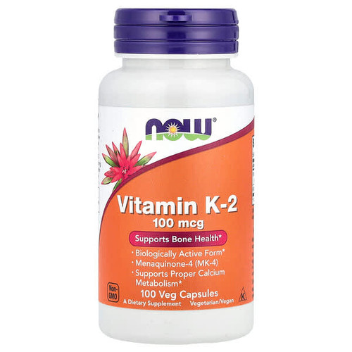 <img alt="Now Foods, Vitamin K-2, 100 mcg, 100 Veg Capsules" title="Now Foods, Vitamin K-2, 100 mcg, 100 Veg Capsules,733739009906"
