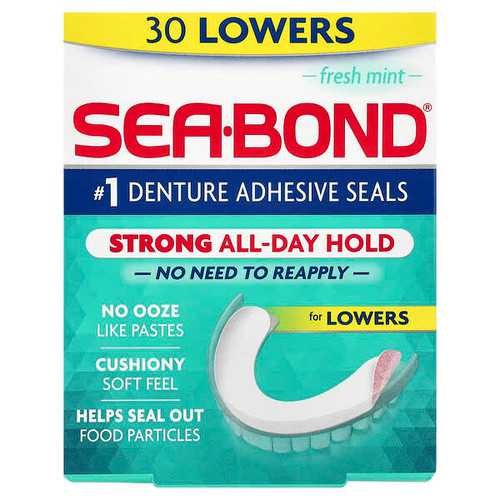 <img alt="SeaBond, Denture Adhesive Seals, Fresh Mint, 30 Lowers" title="SeaBond, Denture Adhesive Seals, Fresh Mint, 30 Lowers,011509065087"