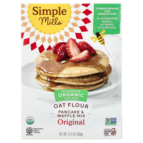 <img alt="Simple Mills, Organic Oat Flour, Pancake & Waffle Mix, Original, 12.9 oz (366 g)" title="Simple Mills, Organic Oat Flour, Pancake & Waffle Mix, Original, 12.9 oz (366 g),810021672779"