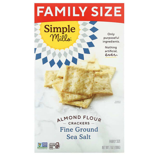 <img alt="Simple Mills, Almond Flour Crackers, Fine Ground Sea Salt, 7 oz (199 g)" title="Simple Mills, Almond Flour Crackers, Fine Ground Sea Salt, 7 oz (199 g),856069005902"