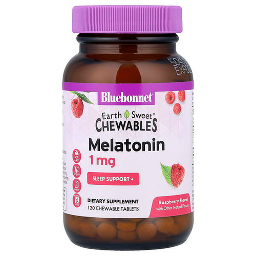 <img alt="Bluebonnet Nutrition, Earth Sweet Chewables, Melatonin, Raspberry, 1 mg, 120 Chewable Tablets" title="Bluebonnet Nutrition, Earth Sweet Chewables, Melatonin, Raspberry, 1 mg, 120 Chewable Tablets,743715009912"