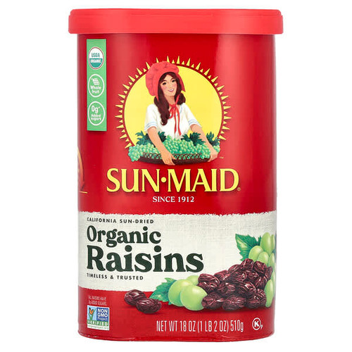 <img alt="Sun-Maid, California Sun-Dried Organic Raisins, 18 oz (510 g)" title="Sun-Maid, California Sun-Dried Organic Raisins, 18 oz (510 g),041143028766"