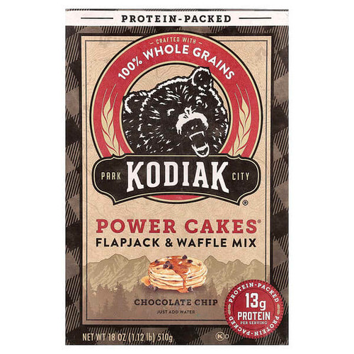 <img alt="Kodiak Cakes, Power Cakes, Flapjack & Waffle Mix, Chocolate Chip, 18 oz (510 g)" title="Kodiak Cakes, Power Cakes, Flapjack & Waffle Mix, Chocolate Chip, 18 oz (510 g),705599013379"