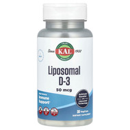<img alt="KAL, Liposomal D-3, High Potency, 50 mcg, 30 VegCaps" title="KAL, Liposomal D-3, High Potency, 50 mcg, 30 VegCaps,021245371878"
