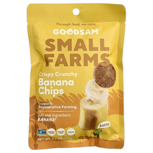 <img alt="3 PACK of GoodSam, Small Farms, Crispy Crunchy Chips, Banana, 0.7 oz (20 g)" title="3 PACK of GoodSam, Small Farms, Crispy Crunchy Chips, Banana, 0.7 oz (20 g),850014333614"