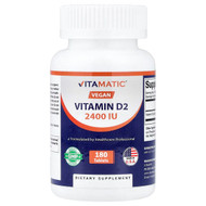 <img alt="Vitamatic, Vegan Vitamin D2, 60 mcg (2,400 IU), 180 Tablets" title="Vitamatic, Vegan Vitamin D2, 60 mcg (2,400 IU), 180 Tablets,810078472155"