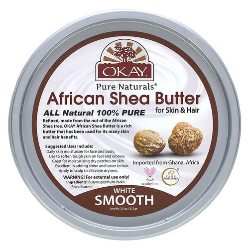 <img alt="Okay Pure Naturals, African Shea Butter For Skin & Hair, White Smooth, 7.5 oz (212 g)" title="Okay Pure Naturals, African Shea Butter For Skin & Hair, White Smooth, 7.5 oz (212 g),810367015360"