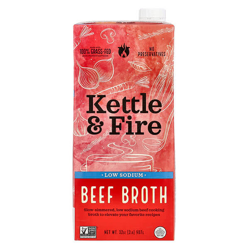<img alt="Kettle & Fire, Beef Broth, Low Sodium, 32 oz (907 g)" title="Kettle & Fire, Beef Broth, Low Sodium, 32 oz (907 g),851702007169"