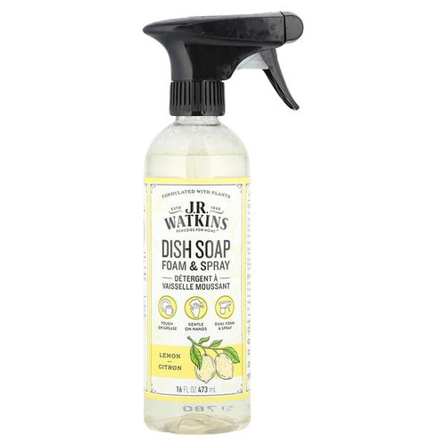 <img alt="J R Watkins, Dish Soap Foam & Spray, Lemon, 16 fl oz (473 ml)" title="J R Watkins, Dish Soap Foam & Spray, Lemon, 16 fl oz (473 ml),856365008546"