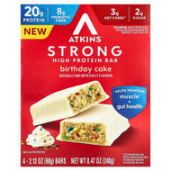 <img alt="Atkins, Strong, High Protein Bar, Birthday Cake, 4 Bars, 2.12 oz (60 g) Each" title="Atkins, Strong, High Protein Bar, Birthday Cake, 4 Bars, 2.12 oz (60 g) Each,637480005869"