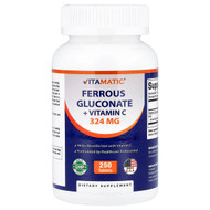 <img alt="Vitamatic, Ferrous Gluconate + Vitamin C, 250 Tablets" title="Vitamatic, Ferrous Gluconate + Vitamin C, 250 Tablets,810078475460"