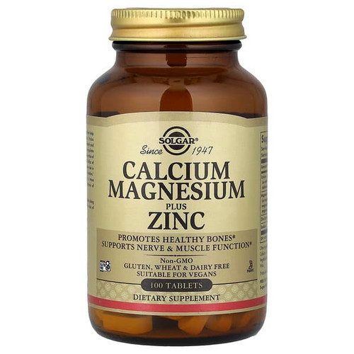 <img alt="Solgar, Calcium Magnesium plus Zinc, 100 Tablets" title="Solgar, Calcium Magnesium plus Zinc, 100 Tablets,033984005204"