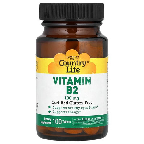<img alt="Country Life, Vitamin B2, 100 mg, 100 Tablets" title="Country Life, Vitamin B2, 100 mg, 100 Tablets,015794060314"