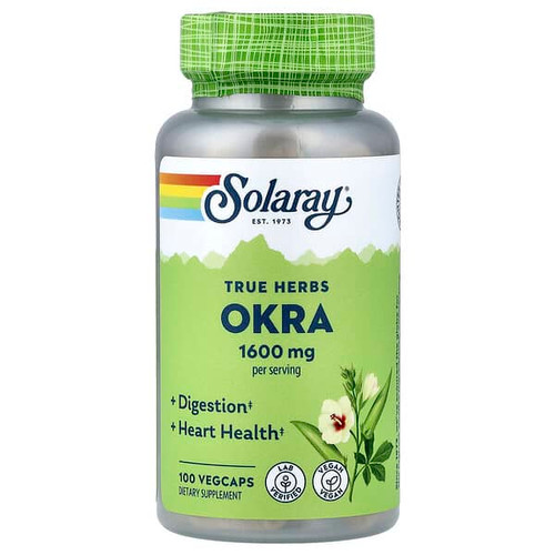 <img alt="Solaray, True Herbs, Okra, 100 VegCaps (400 mg per Capsule)" title="Solaray, True Herbs, Okra, 100 VegCaps (400 mg per Capsule),076280238877"
