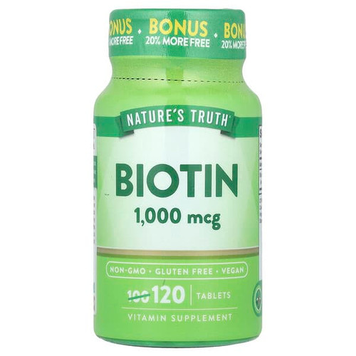<img alt="Natures Truth, Biotin, 1,000 mcg, 120 Tablets" title="Natures Truth, Biotin, 1,000 mcg, 120 Tablets,840093103741"