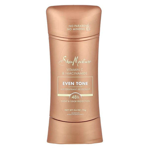 <img alt="SheaMoisture, Even Tone, Antiperspirant Deodorant, Vitamin C & Niacinamide, 2.6 oz (74 g)" title="SheaMoisture, Even Tone, Antiperspirant Deodorant, Vitamin C & Niacinamide, 2.6 oz (74 g),764302024828"