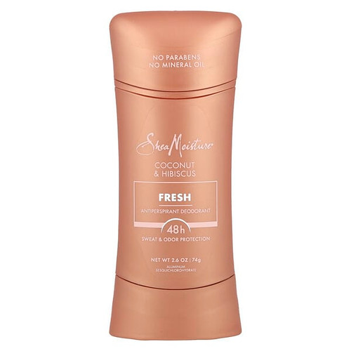 <img alt="SheaMoisture, Antiperspirant Deodorant, Fresh, Coconut & Hibiscus , 2.6 oz (74 g)" title="SheaMoisture, Antiperspirant Deodorant, Fresh, Coconut & Hibiscus , 2.6 oz (74 g),764302024798"
