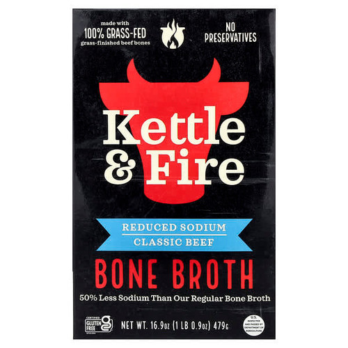 <img alt="Kettle & Fire, Bone Broth, Classic Beef, Reduced Sodium, 16.9 oz (479 g)" title="Kettle & Fire, Bone Broth, Classic Beef, Reduced Sodium, 16.9 oz (479 g),851702007787"