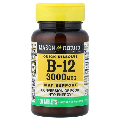 <img alt="Mason Natural, Quick Dissolve, Vitamin B-12, 3,000 mcg, 100 Tablets" title="Mason Natural, Quick Dissolve, Vitamin B-12, 3,000 mcg, 100 Tablets,311845164919"