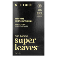 <img alt="ATTITUDE, Super Leaves, Body Bar Soap, For Men, Amber & Citrus, 4 oz (113 g)" title="ATTITUDE, Super Leaves, Body Bar Soap, For Men, Amber & Citrus, 4 oz (113 g),626232117318"