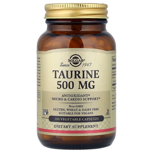 <img alt="Solgar, Taurine, 500 mg, 100 Vegetable Capsules" title="Solgar, Taurine, 500 mg, 100 Vegetable Capsules,033984027015"