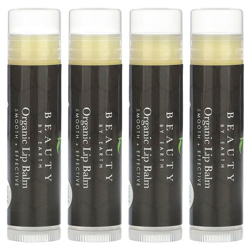 <img alt="Beauty By Earth, Organic Beeswax Lip Balm, Peppermint, 4 Tubes, 0.15 oz Each" title="Beauty By Earth, Organic Beeswax Lip Balm, Peppermint, 4 Tubes, 0.15 oz Each,850452007184"