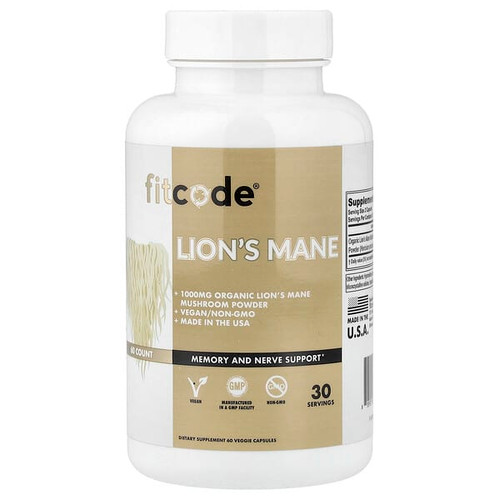 <img alt="fitcode, Lions Mane, 60 Veggie Capsules (500 mg per Capsule)" title="fitcode, Lions Mane, 60 Veggie Capsules (500 mg per Capsule),818901028609"
