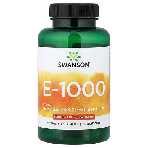 <img alt="Swanson Vitamins, Vitamin E-1000, 450 mg (1,000 IU), 60 Softgels" title="Swanson Vitamins, Vitamin E-1000, 450 mg (1,000 IU), 60 Softgels,087614114392"