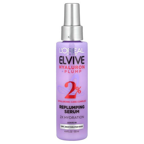 <img alt="LOreal, Elvive, Hyaluron + Plump, Replumping Serum, Dry Dehydrated Hair, 4.4 fl oz (130 ml)" title="LOreal, Elvive, Hyaluron + Plump, Replumping Serum, Dry Dehydrated Hair, 4.4 fl oz (130 ml),071249666210"