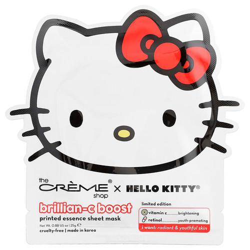 <img alt="3 PACK of The Creme Shop, Hello Kitty, Brillian-C Boost, Printed Essence Beauty Sheet Mask, 1 Sheet, 0.88 oz (25 g)" title="3 PACK of The Creme Shop, Hello Kitty, Brillian-C Boost, Printed Essence Beauty Sheet Mask, 1 Sheet, 0.88 oz (25 g),849980083722"