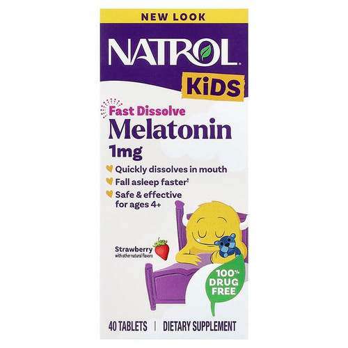 <img alt="Natrol, Kids, Melatonin, Ages 4+, Strawberry, 40 Tablets" title="Natrol, Kids, Melatonin, Ages 4+, Strawberry, 40 Tablets,047469075293"