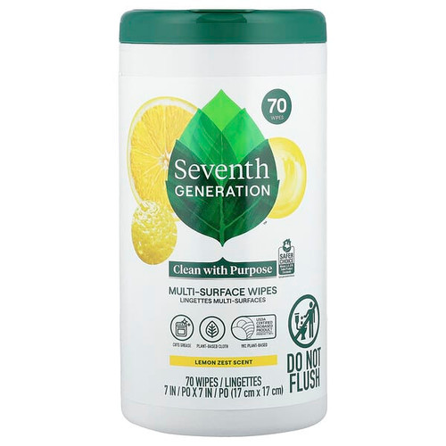 <img alt="Seventh Generation, Multi-Surface Wipes, Lemon Zest, 70 Wipes" title="Seventh Generation, Multi-Surface Wipes, Lemon Zest, 70 Wipes,732913449989"