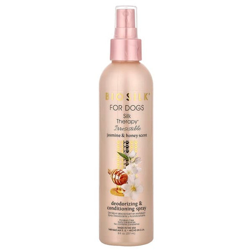 <img alt="Biosilk, Silk Therapy, Deodorizing & Conditioning Spray, For Dogs, Jasmine & Honey, 8 fl oz (237 ml)" title="Biosilk, Silk Therapy, Deodorizing & Conditioning Spray, For Dogs, Jasmine & Honey, 8 fl oz (237 ml),742797076706"