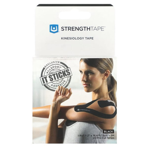 <img alt="Strengthtape, Kinesiology Tape, Black, 20 Pre-Cut Strips" title="Strengthtape, Kinesiology Tape, Black, 20 Pre-Cut Strips,749836405008"