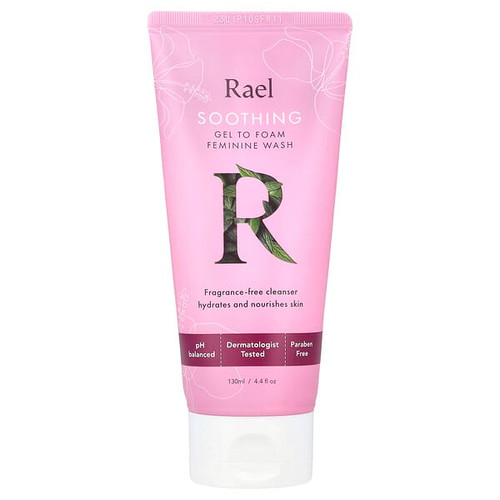<img alt="Rael, Gel To Foam Feminine Wash, Soothing, Fragrance Free, 4.4 fl oz (130 ml)" title="Rael, Gel To Foam Feminine Wash, Soothing, Fragrance Free, 4.4 fl oz (130 ml),810027131904"