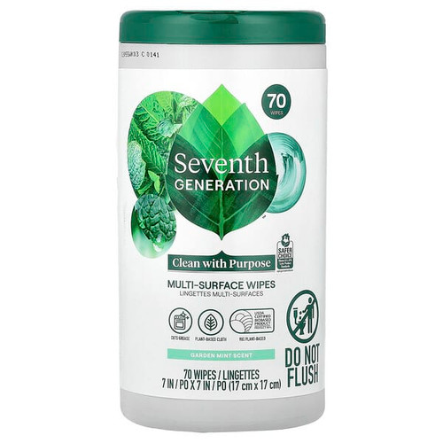 <img alt="Seventh Generation, Multi-Surface Wipes, Garden Mint , 70 Wipes" title="Seventh Generation, Multi-Surface Wipes, Garden Mint , 70 Wipes,732913449972"