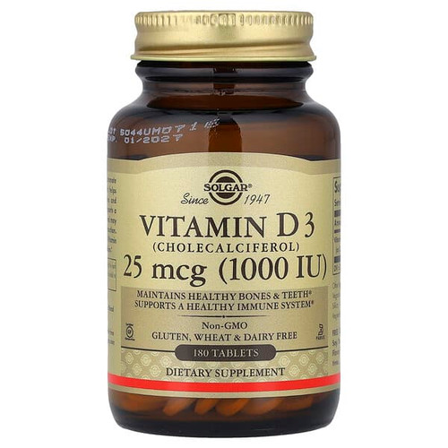 <img alt="Solgar, Vitamin D3, 25 mcg (1,000 IU), 180 Tablets" title="Solgar, Vitamin D3, 25 mcg (1,000 IU), 180 Tablets,033984033115"