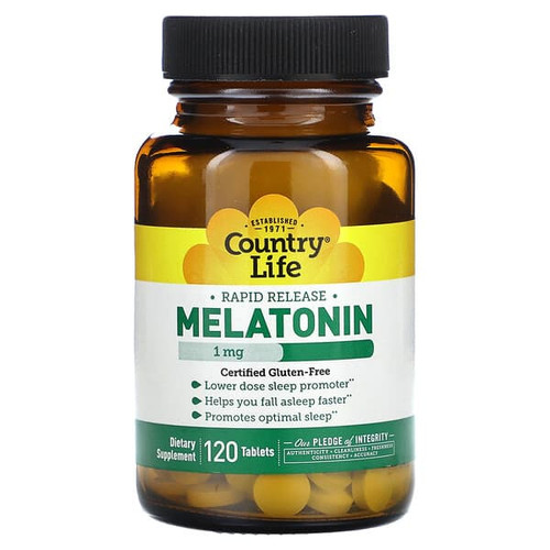 <img alt="Country Life, Melatonin, Rapid Release, 1 mg, 120 Tablets" title="Country Life, Melatonin, Rapid Release, 1 mg, 120 Tablets,015794016915"