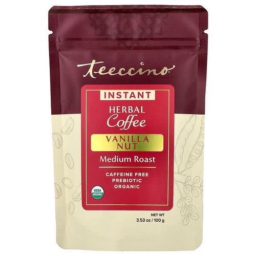 <img alt="Teeccino, Instant Herbal Coffee, Vanilla Nut, Medium Roast, Caffeine Free, 3.53 oz (100 g)" title="Teeccino, Instant Herbal Coffee, Vanilla Nut, Medium Roast, Caffeine Free, 3.53 oz (100 g),795239300099"