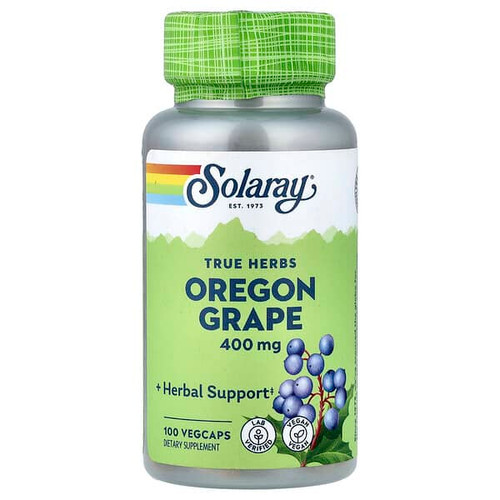 <img alt="Solaray, True Herbs, Oregon Grape, 400 mg, 100 VegCaps" title="Solaray, True Herbs, Oregon Grape, 400 mg, 100 VegCaps,076280014150"