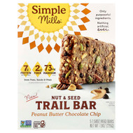 <img alt="Simple Mills, Nut & Seed Trail Bar, Peanut Butter Chocolate Chip, 5 Bars, 1.58 oz (45 g) Each" title="Simple Mills, Nut & Seed Trail Bar, Peanut Butter Chocolate Chip, 5 Bars, 1.58 oz (45 g) Each,810021672731"