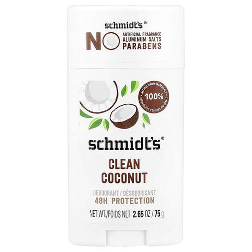 <img alt="Schmidts, Deodorant, Clean Coconut, 2.65 oz (75 g)" title="Schmidts, Deodorant, Clean Coconut, 2.65 oz (75 g),022400009063"