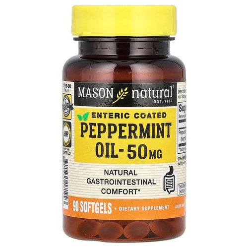 <img alt="Mason Natural, Peppermint Oil, Enteric Coated, 50 mg, 90 Softgels" title="Mason Natural, Peppermint Oil, Enteric Coated, 50 mg, 90 Softgels,311845171993"