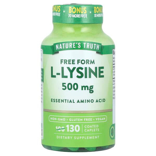 <img alt="Natures Truth, L-Lysine, 500 mg, 130 Coated Caplets" title="Natures Truth, L-Lysine, 500 mg, 130 Coated Caplets,840093106278"
