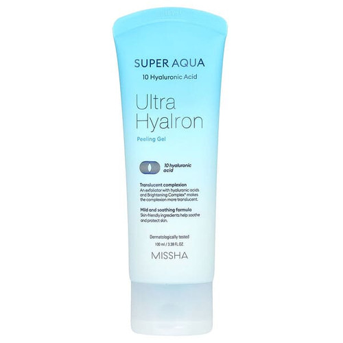 <img alt="Missha, Super Aqua, Ultra Hyalron Peeling Gel,  3.38 fl oz (100 ml)" title="Missha, Super Aqua, Ultra Hyalron Peeling Gel,  3.38 fl oz (100 ml),8809643520126"