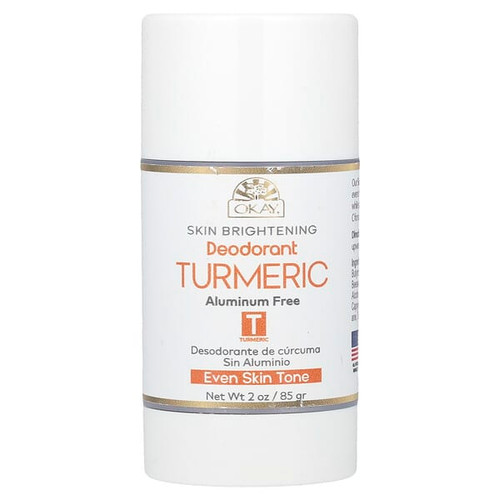 <img alt="Okay Pure Naturals, Skin Brightening, Aluminum Free Deodorant, Turmeric, 2 oz (85 g)" title="Okay Pure Naturals, Skin Brightening, Aluminum Free Deodorant, Turmeric, 2 oz (85 g),810086472628"