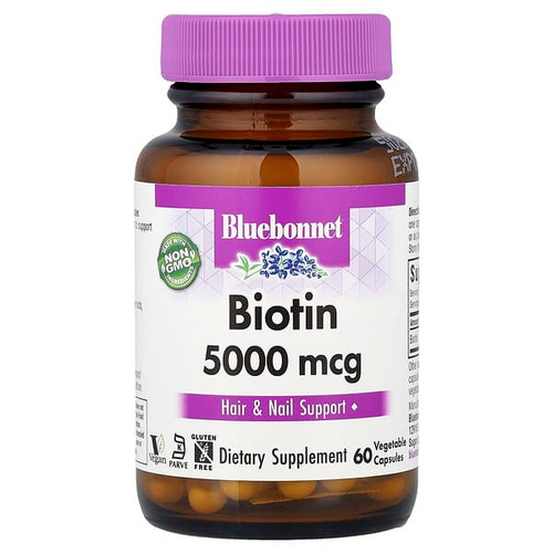 <img alt="Bluebonnet Nutrition, Biotin, 5,000 mcg, 60 Vegetable Capsules" title="Bluebonnet Nutrition, Biotin, 5,000 mcg, 60 Vegetable Capsules,743715004474"